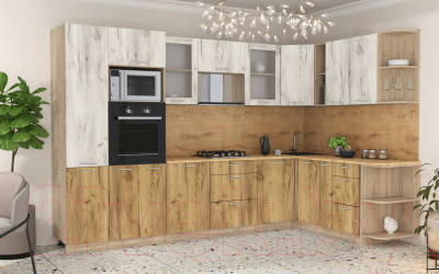 Готовая кухня Интерлиния Мила 1.88x3.2 правая