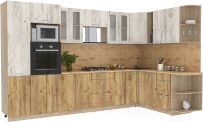 Готовая кухня Интерлиния Мила 1.88x3.4 правая - фото