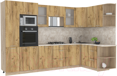 Готовая кухня Интерлиния Мила 1.68x3.2 правая - фото
