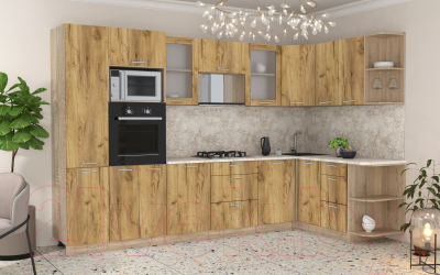 Готовая кухня Интерлиния Мила 1.68x3.2 правая