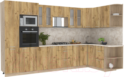 Готовая кухня Интерлиния Мила 1.68x3.4 правая - фото