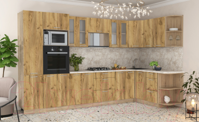 Готовая кухня Интерлиния Мила 1.68x3.4 правая