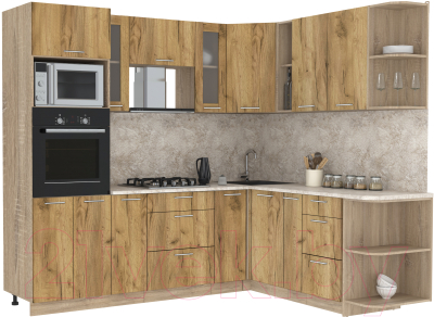 Готовая кухня Интерлиния Мила 1.88x2.4 правая - фото