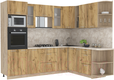 Готовая кухня Интерлиния Мила 1.88x2.6 правая - фото