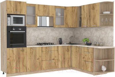 Готовая кухня Интерлиния Мила 1.88x2.8 правая - фото