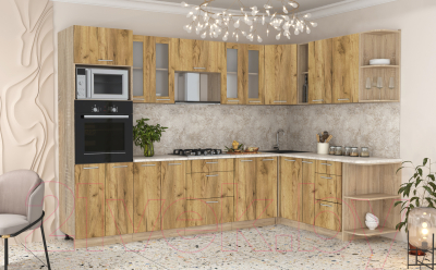 Готовая кухня Интерлиния Мила 1.88x3.0 правая