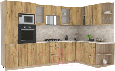 Готовая кухня Интерлиния Мила 1.88x3.2 правая - фото