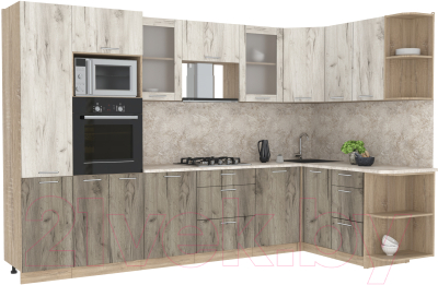 Готовая кухня Интерлиния Мила 1.68x3.2 правая - фото