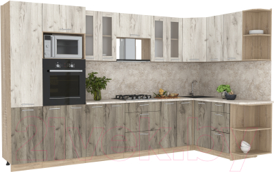 Готовая кухня Интерлиния Мила 1.68x3.4 правая - фото