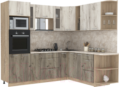 Готовая кухня Интерлиния Мила 1.88x2.4 правая - фото