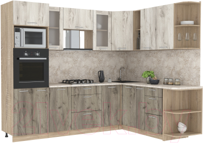 Готовая кухня Интерлиния Мила 1.88x2.6 правая - фото