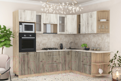 Готовая кухня Интерлиния Мила 1.88x2.6 правая