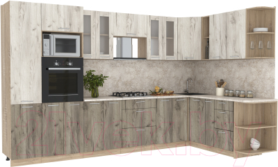 Готовая кухня Интерлиния Мила 1.88x3.4 правая - фото