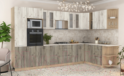 Готовая кухня Интерлиния Мила 1.88x3.4 правая