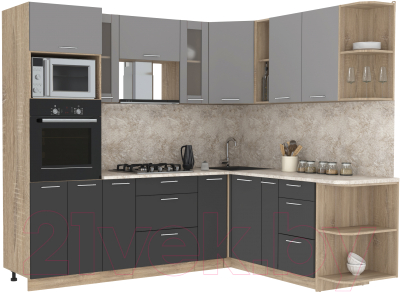 Готовая кухня Интерлиния Мила 1.88x2.4 правая - фото