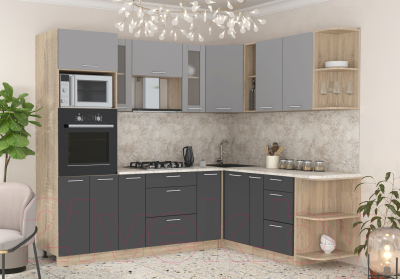 Готовая кухня Интерлиния Мила 1.88x2.4 правая
