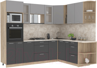 Готовая кухня Интерлиния Мила 1.88x2.6 правая - фото