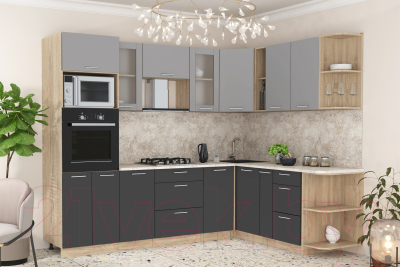 Готовая кухня Интерлиния Мила 1.88x2.6 правая