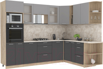 Готовая кухня Интерлиния Мила 1.88x2.8 правая - фото