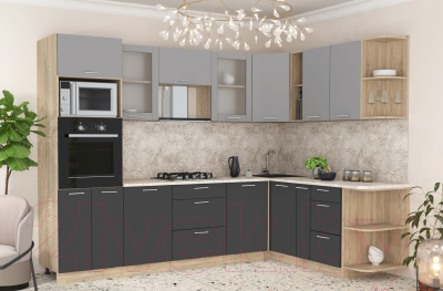 Готовая кухня Интерлиния Мила 1.88x2.8 правая