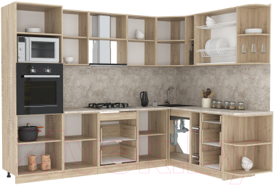 Готовая кухня Интерлиния Мила 1.88x2.8 правая