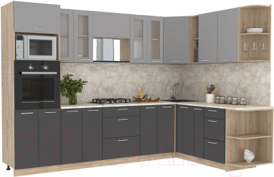 Готовая кухня Интерлиния Мила 1.88x3.0 правая - фото