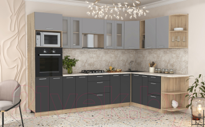 Готовая кухня Интерлиния Мила 1.88x3.0 правая