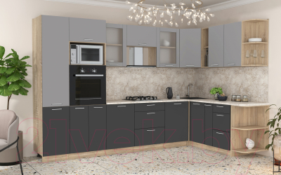 Готовая кухня Интерлиния Мила 1.88x3.2 правая