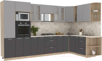 Готовая кухня Интерлиния Мила 1.88x3.4 правая - фото