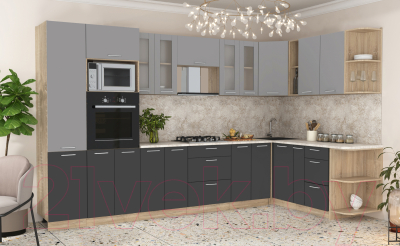 Готовая кухня Интерлиния Мила 1.88x3.4 правая