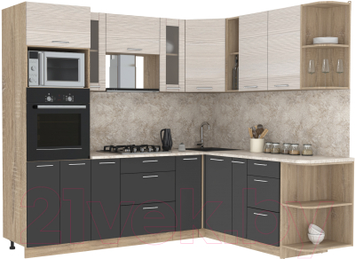 Готовая кухня Интерлиния Мила 1.88x2.4 правая - фото