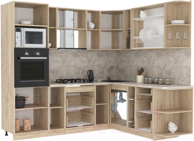 Готовая кухня Интерлиния Мила 1.88x2.4 правая