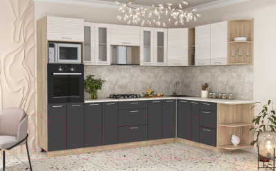 Готовая кухня Интерлиния Мила 1.88x3.0 правая