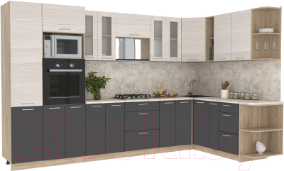 Готовая кухня Интерлиния Мила 1.88x3.4 правая - фото