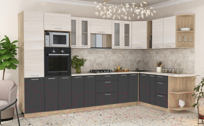 Готовая кухня Интерлиния Мила 1.88x3.4 правая