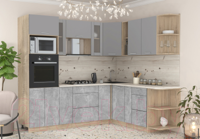 Готовая кухня Интерлиния Мила 1.88x2.4 правая