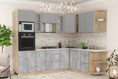 Готовая кухня Интерлиния Мила 1.88x2.6 правая