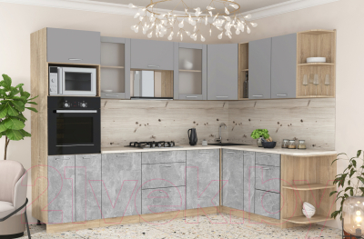 Готовая кухня Интерлиния Мила 1.88x2.8 правая