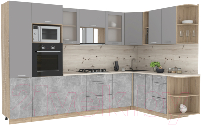 Готовая кухня Интерлиния Мила 1.88x3.2 правая - фото