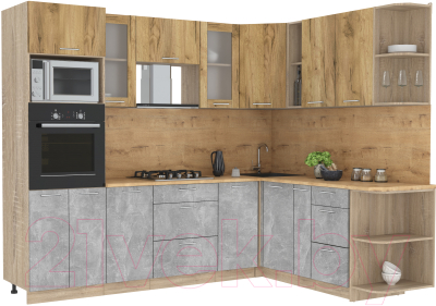Готовая кухня Интерлиния Мила 1.88x2.6 правая - фото