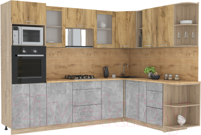 Готовая кухня Интерлиния Мила 1.88x2.8 правая - фото