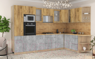 Готовая кухня Интерлиния Мила 1.88x3.2 правая