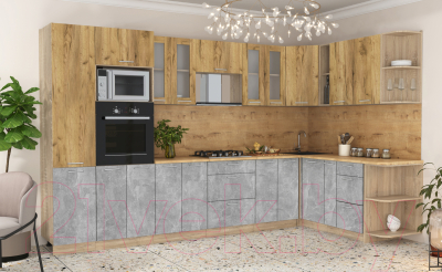 Готовая кухня Интерлиния Мила 1.88x3.4 правая