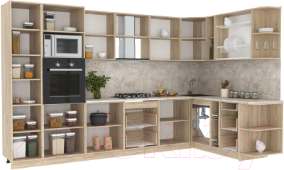 Готовая кухня Интерлиния Мила 1.88x3.4 правая