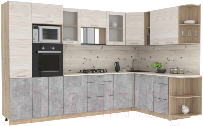 Готовая кухня Интерлиния Мила 1.88x3.2 правая - фото