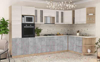 Готовая кухня Интерлиния Мила 1.88x3.4 правая