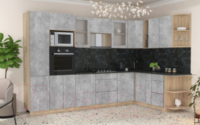 Готовая кухня Интерлиния Мила 1.88x3.2 правая