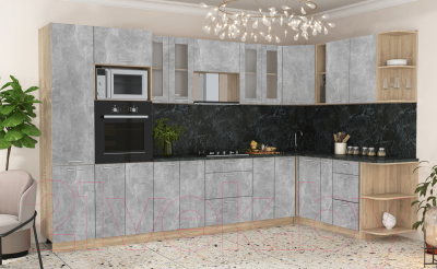 Готовая кухня Интерлиния Мила 1.88x3.4 правая