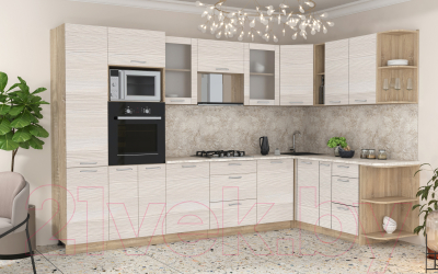 Готовая кухня Интерлиния Мила 1.88x3.2 правая