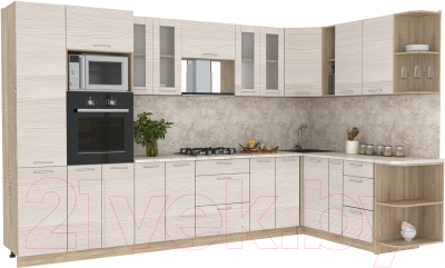 Готовая кухня Интерлиния Мила 1.88x3.4 правая - фото